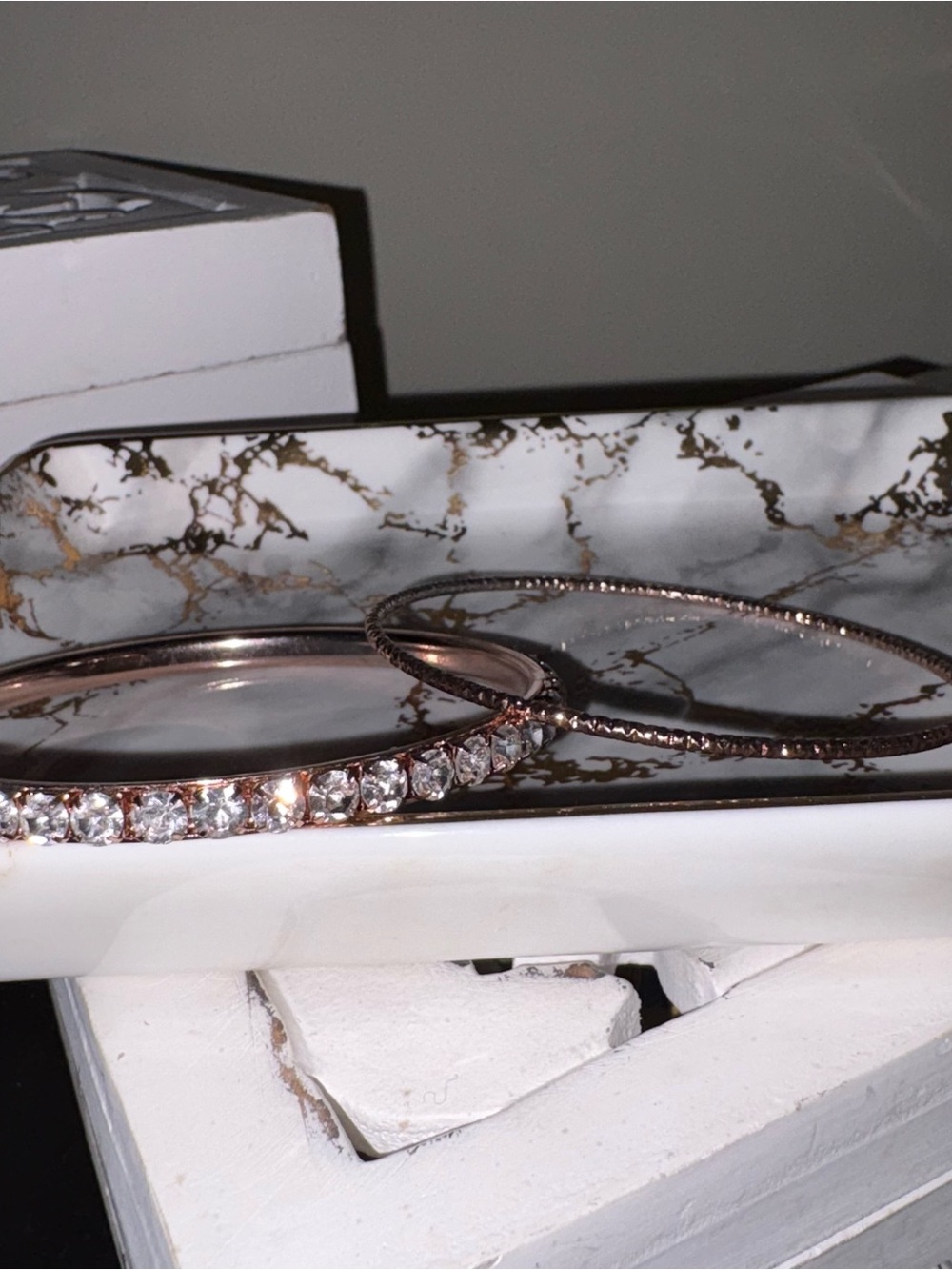 6 Rose Gold Stackable Bangle Bracelets - Picture 4 of 12